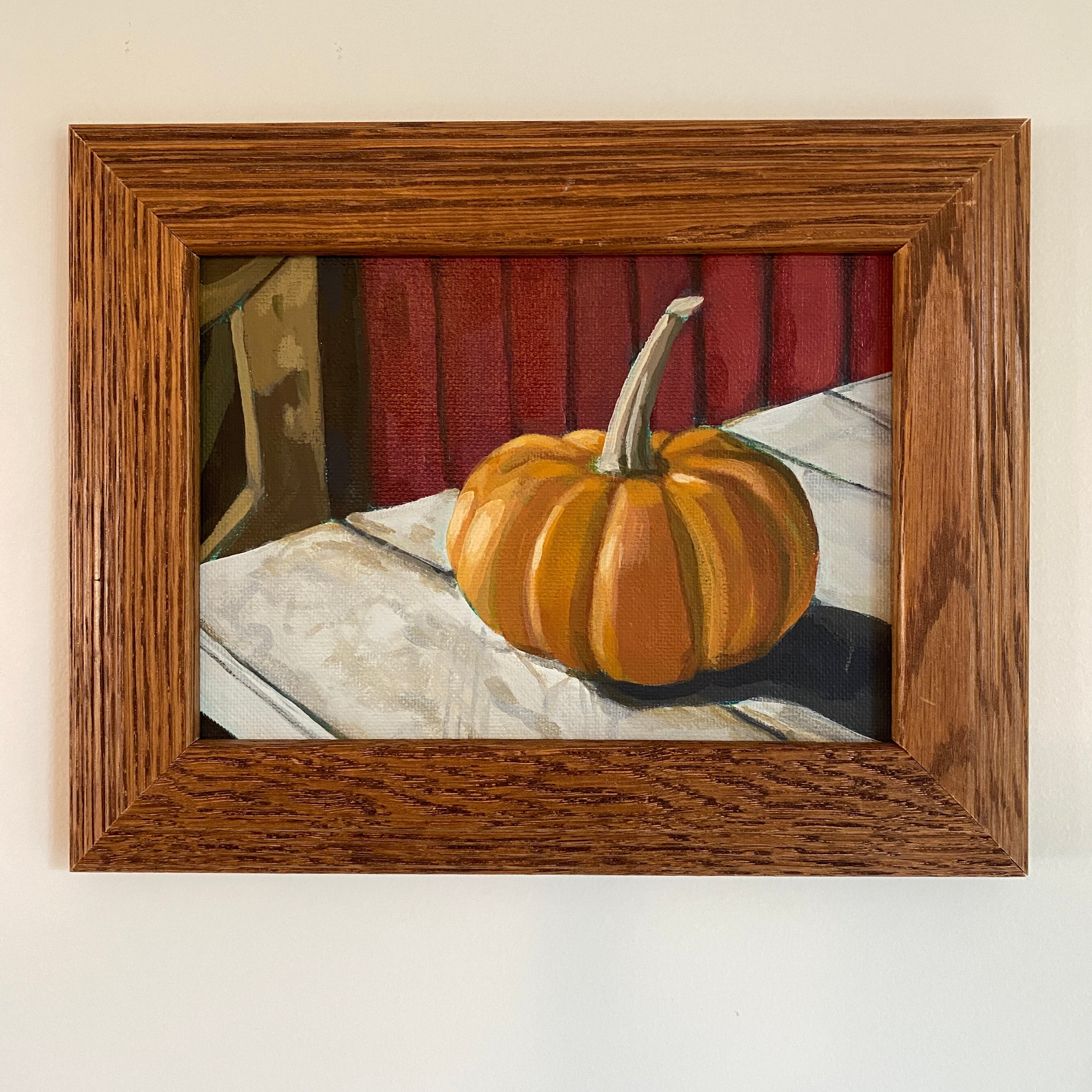 Pumpkin in Red Barn
