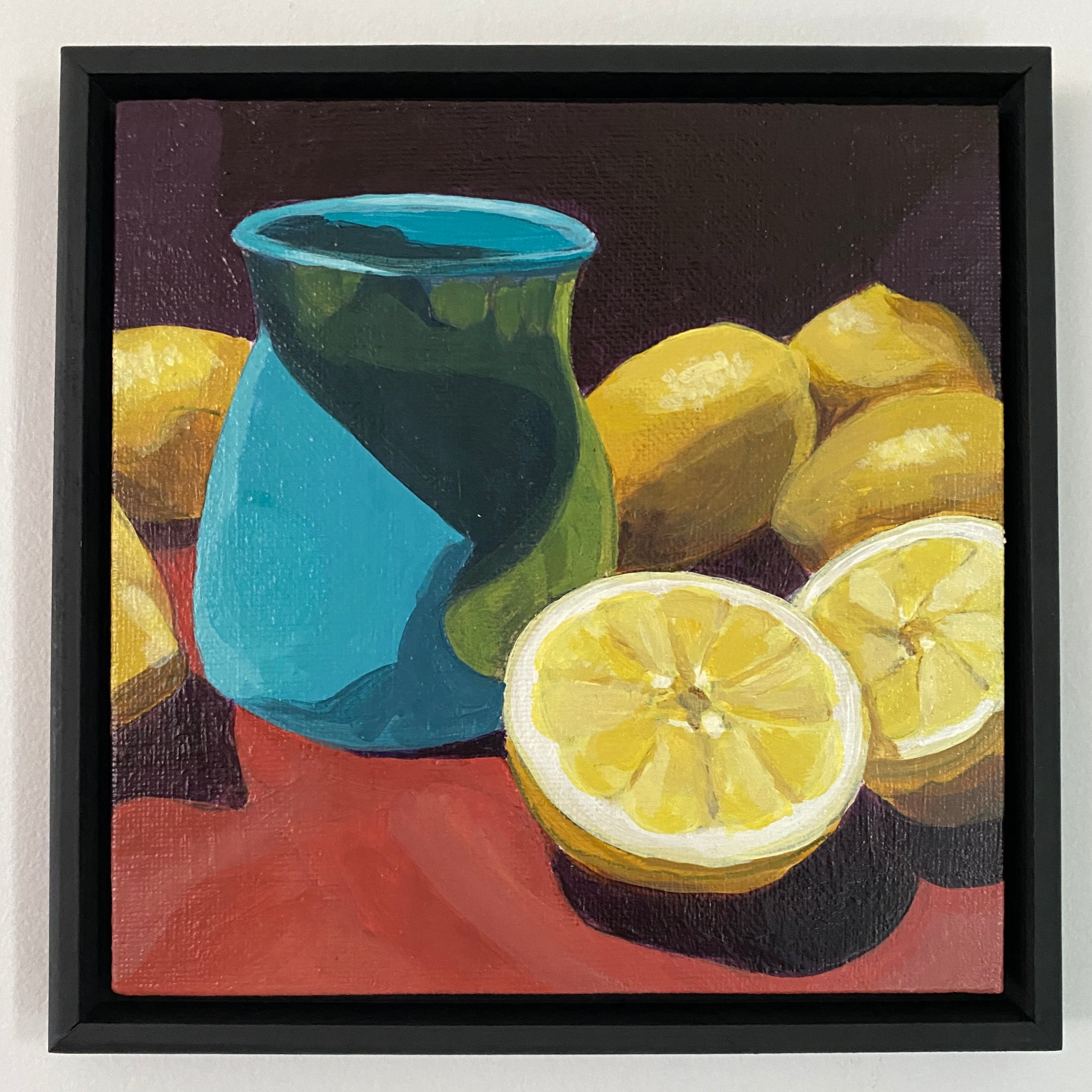 Lemons and Blue Pitcher